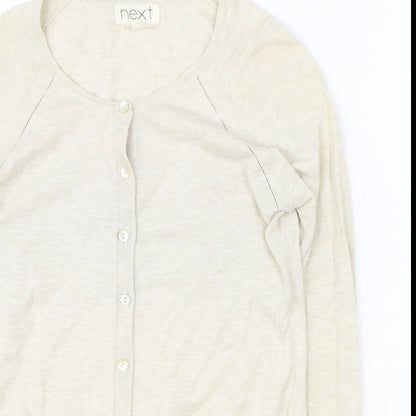 Next Womens Beige Scoop Neck Cotton Pullover Jumper Size 10