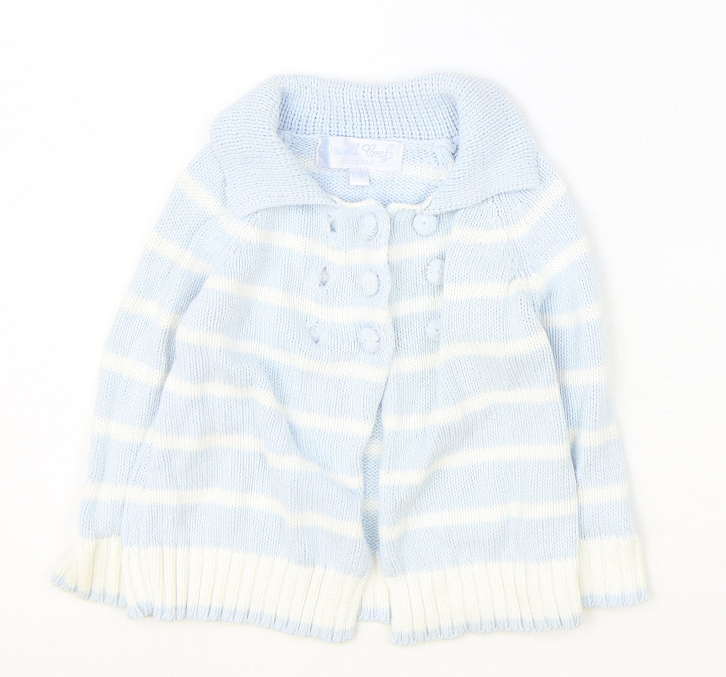 Powell Craft Boys Blue Striped Jacket Size 12-18 Months Button