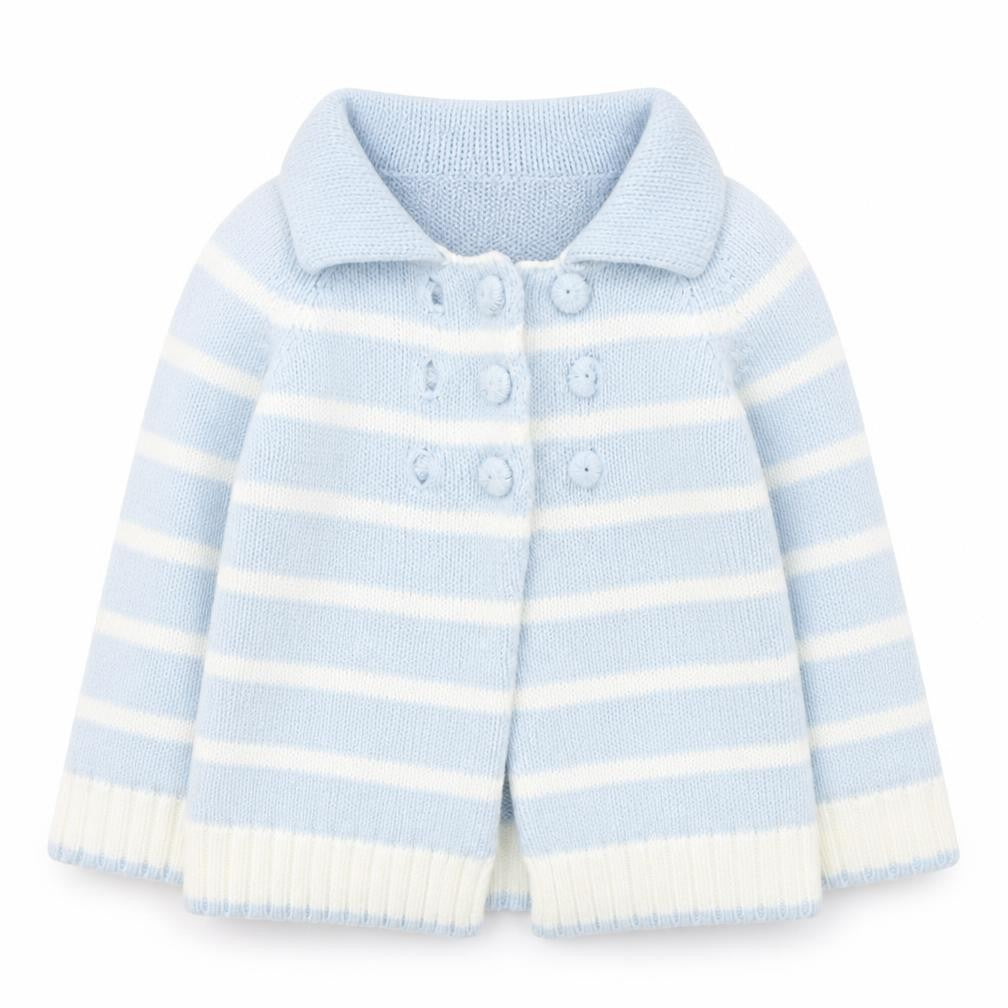Powell Craft Boys Blue Striped Jacket Size 12-18 Months Button