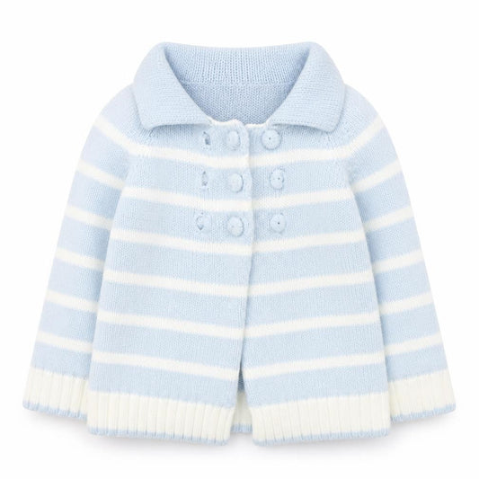 Powell Craft Boys Blue Striped Jacket Size 12-18 Months Button
