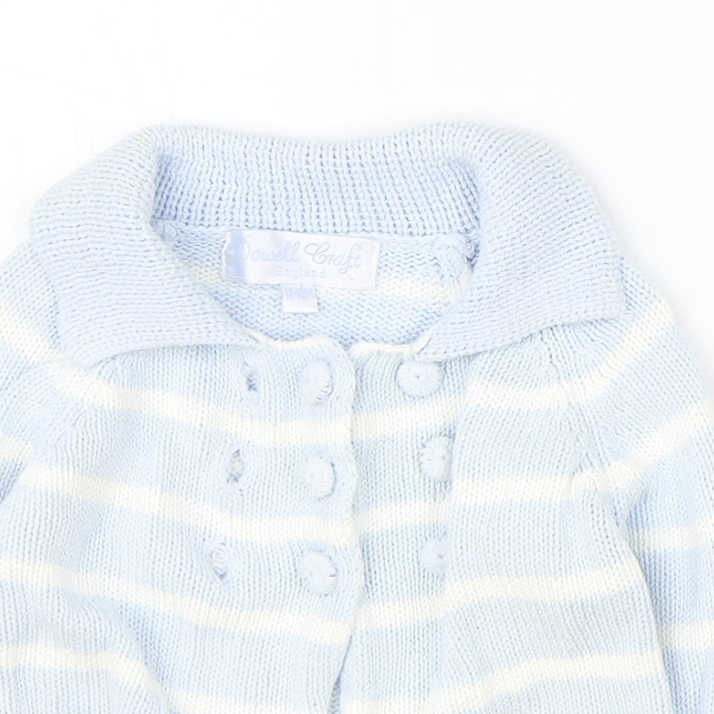 Powell Craft Boys Blue Striped Jacket Size 12-18 Months Button