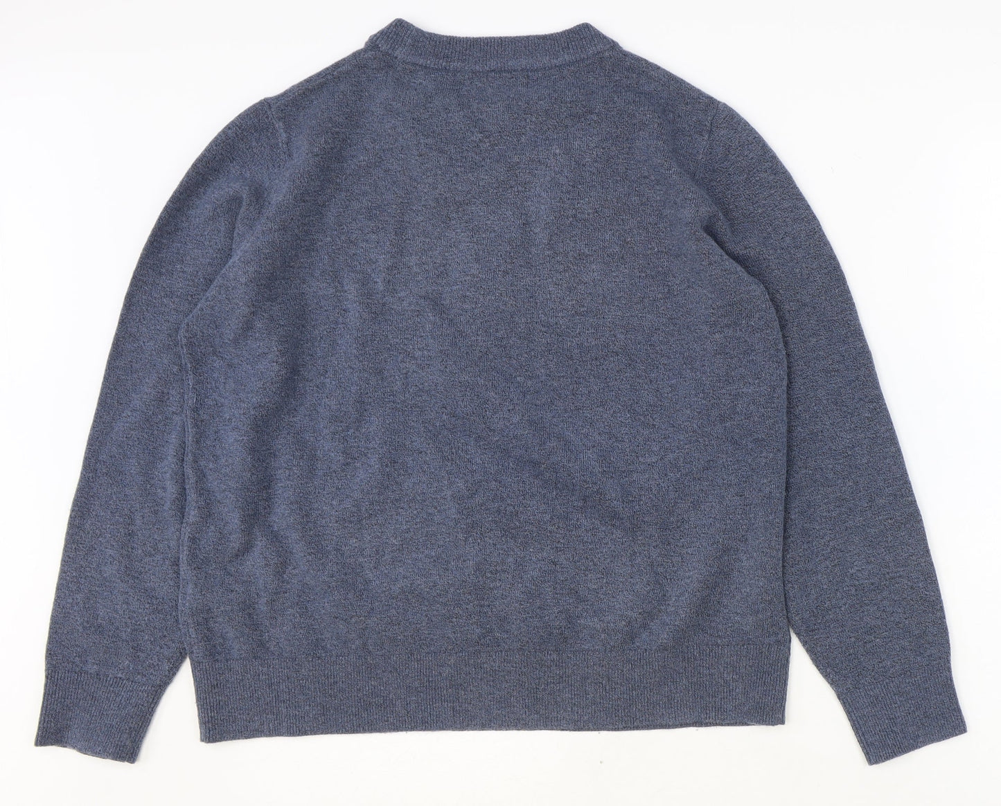 Marks and Spencer Womens Blue Round Neck Polyester Pullover Jumper Size M