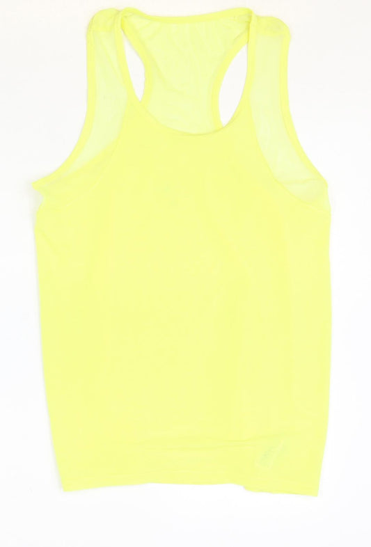 NEXT Womens Yellow Polyester Basic Tank Size 10 Round Neck