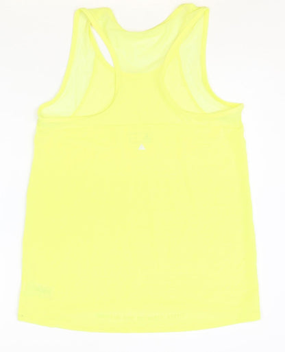 Next Womens Yellow Polyester Basic Tank Size 10 Round Neck