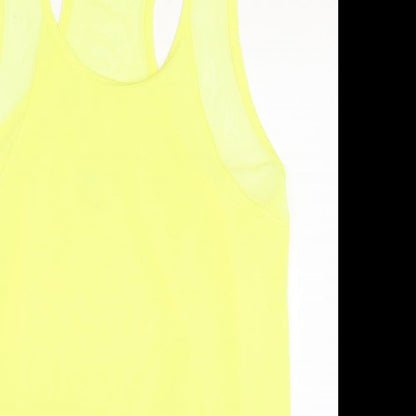Next Womens Yellow Polyester Basic Tank Size 10 Round Neck
