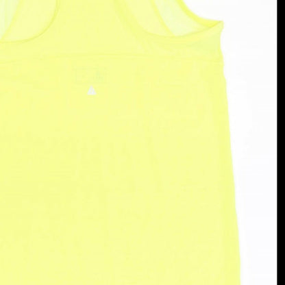 Next Womens Yellow Polyester Basic Tank Size 10 Round Neck