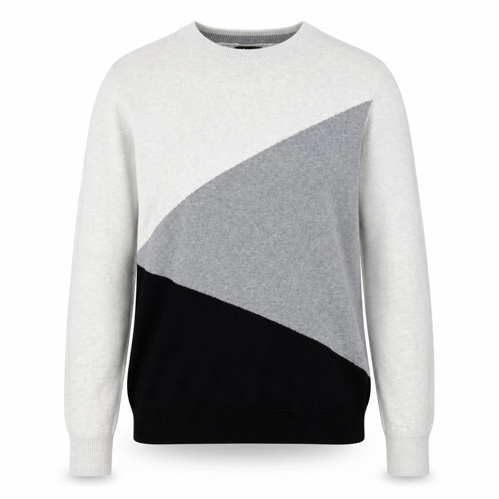 NEXT Womens Grey Round Neck 100% Cotton Pullover Jumper Size S - Colourblock
