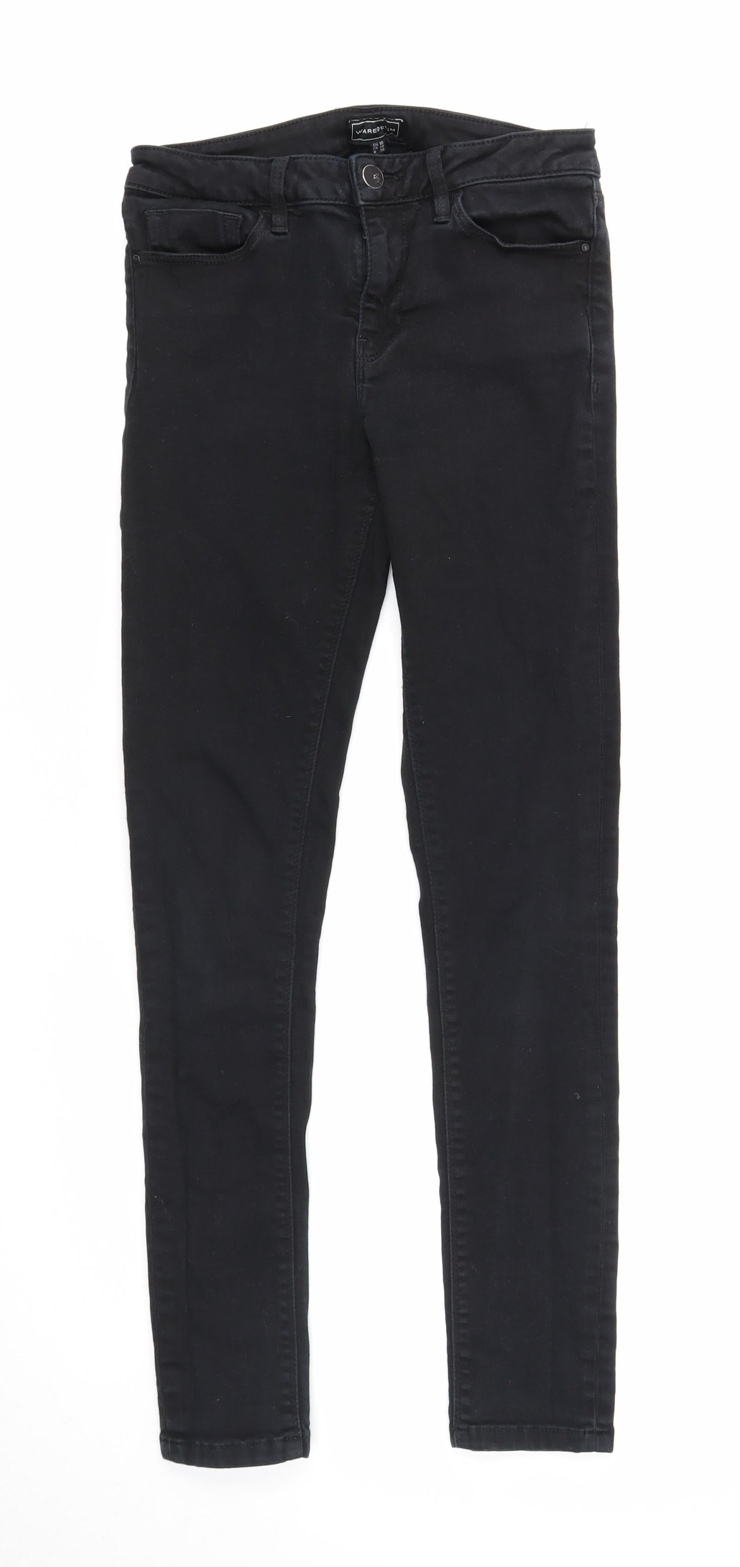 Waredenim Womens Black Cotton Skinny Jeans Size 10 Regular Zip