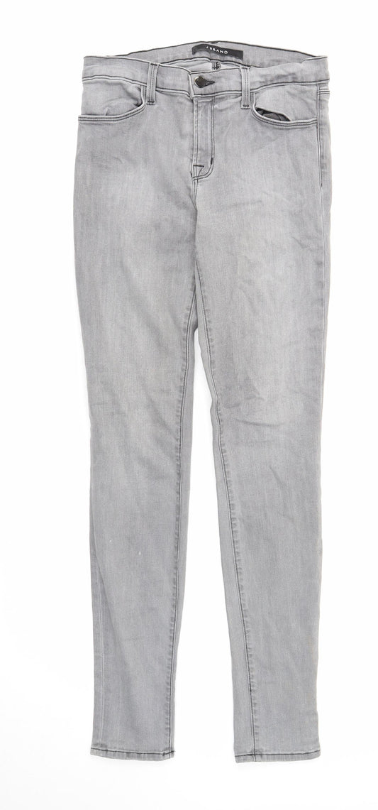 J Brand Womens Grey Cotton Skinny Jeans Size 28 in Regular Zip