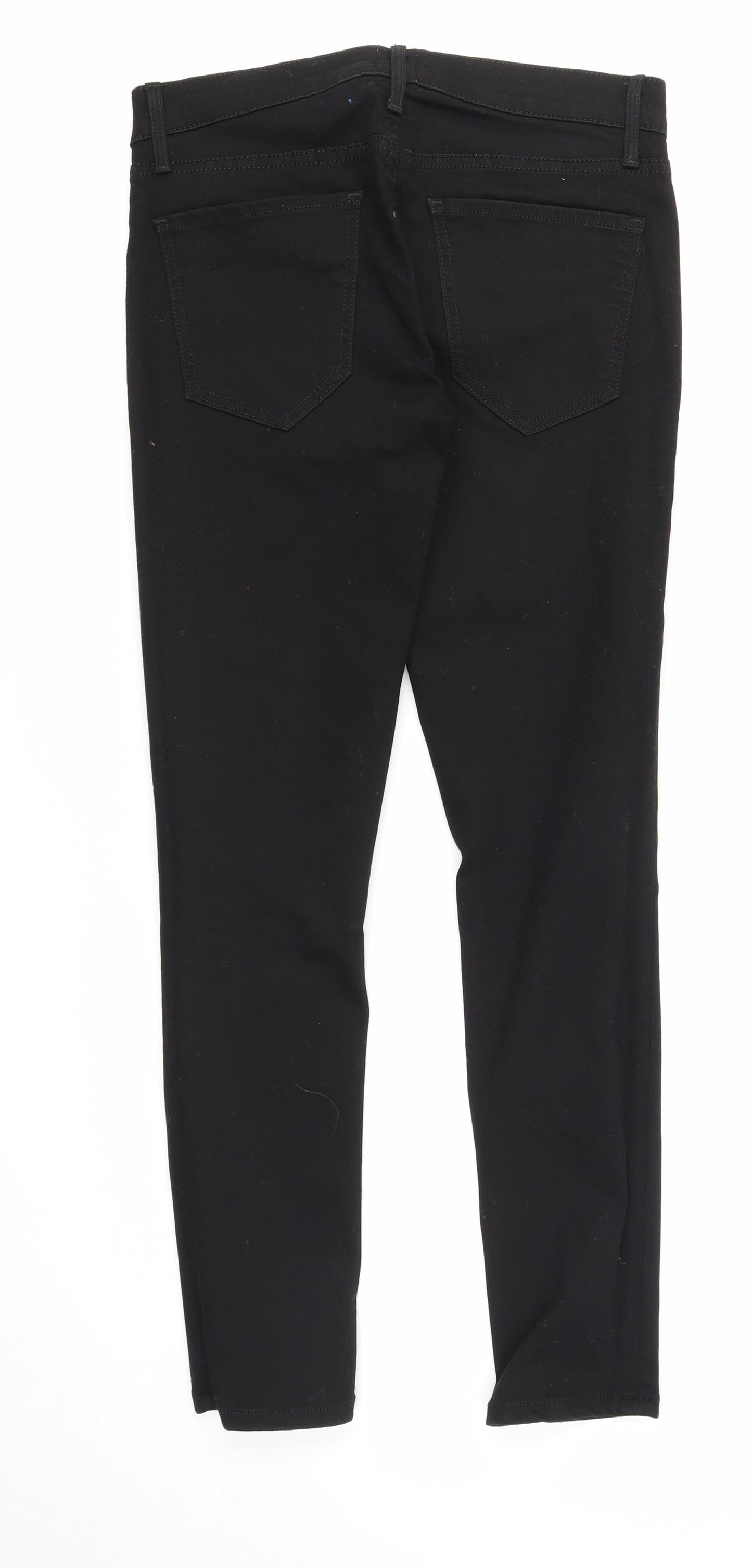 Preworn Womens Black Cotton Skinny Jeans Size 28 in Regular Zip