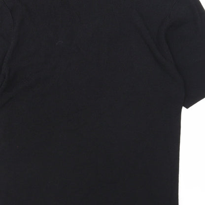 Pure & Natural Womens Black V-Neck Rayon Pullover Jumper Size 14