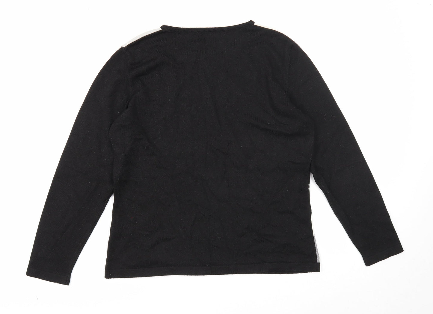 GolleHaug Womens Black Round Neck Modal Pullover Jumper Size 10