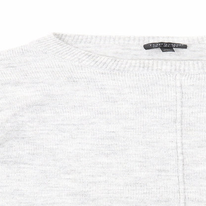Topshop Womens Grey Round Neck Acrylic Pullover Jumper Size 6