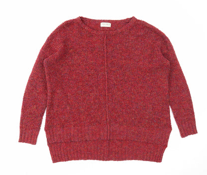 Marks & Spencer Womens Red Boat Neck Polyester Pullover Jumper Size M