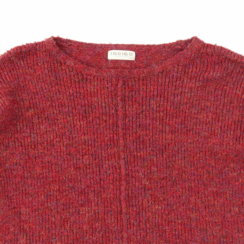 Marks and Spencer Womens Red Boat Neck Polyester Pullover Jumper Size M