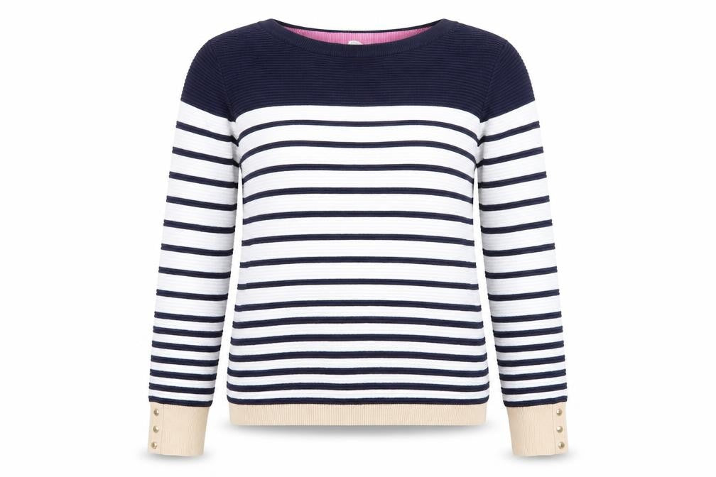 M&Co Womens White Round Neck Polka Dot Viscose Pullover Jumper Size 14