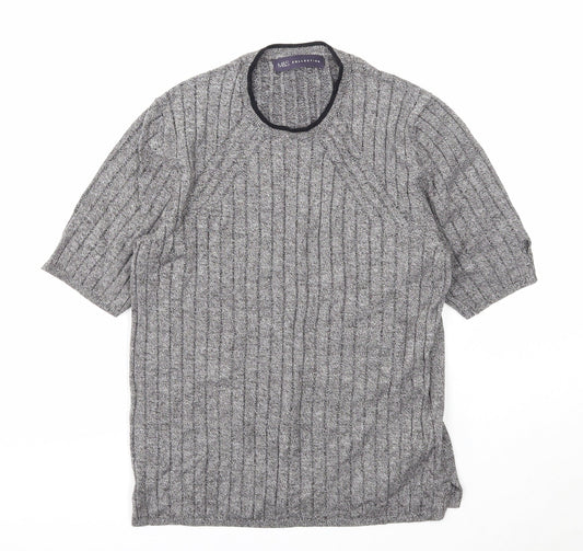 Marks and Spencer Womens Grey Round Neck Viscose Pullover Jumper Size 12