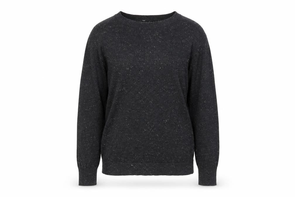 Preworn Womens Black Boat Neck Cotton Pullover Jumper Size 10