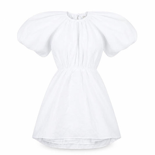 Nasty Gal Womens White Viscose Skater Dress Size 4 Round Neck Zip