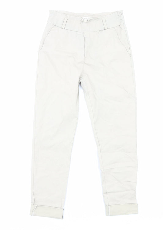 Culture Sud Womens Grey Herringbone Cotton Trousers Size S Regular