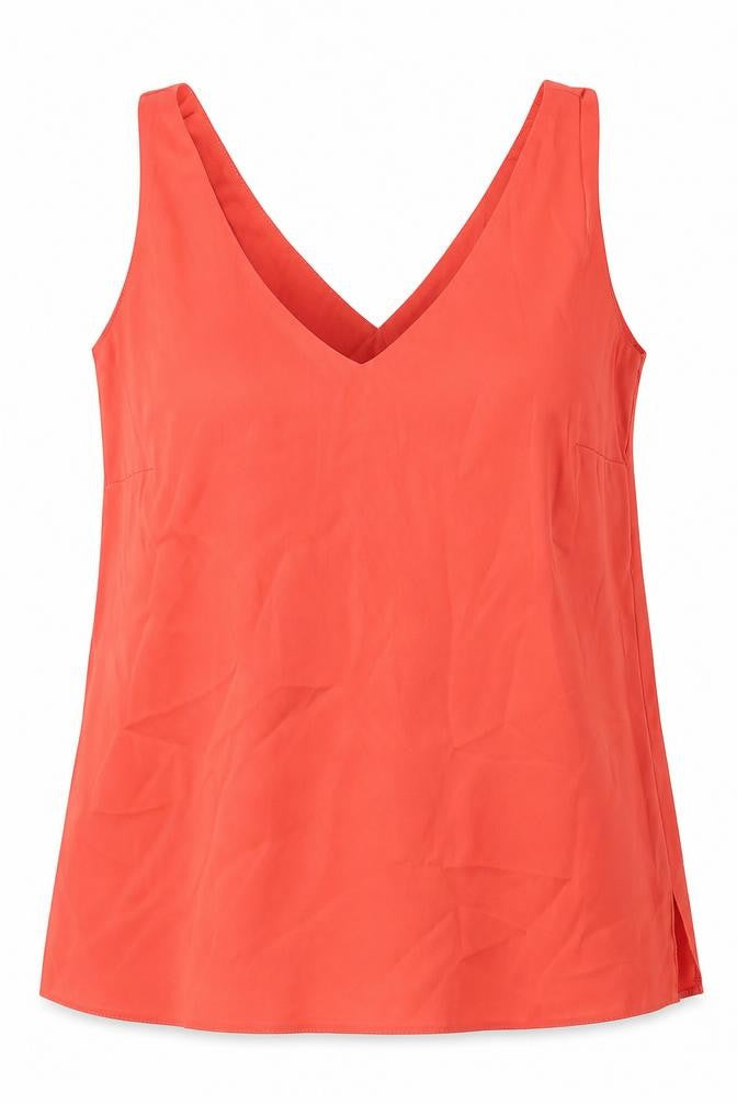 Wallis Womens Red Polyester Basic Tank Size 8 V-Neck
