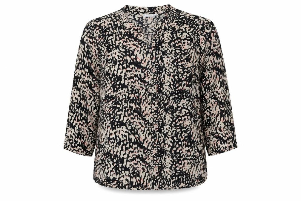 fransa Womens Multicoloured Geometric Viscose Basic Blouse Size M V-Neck
