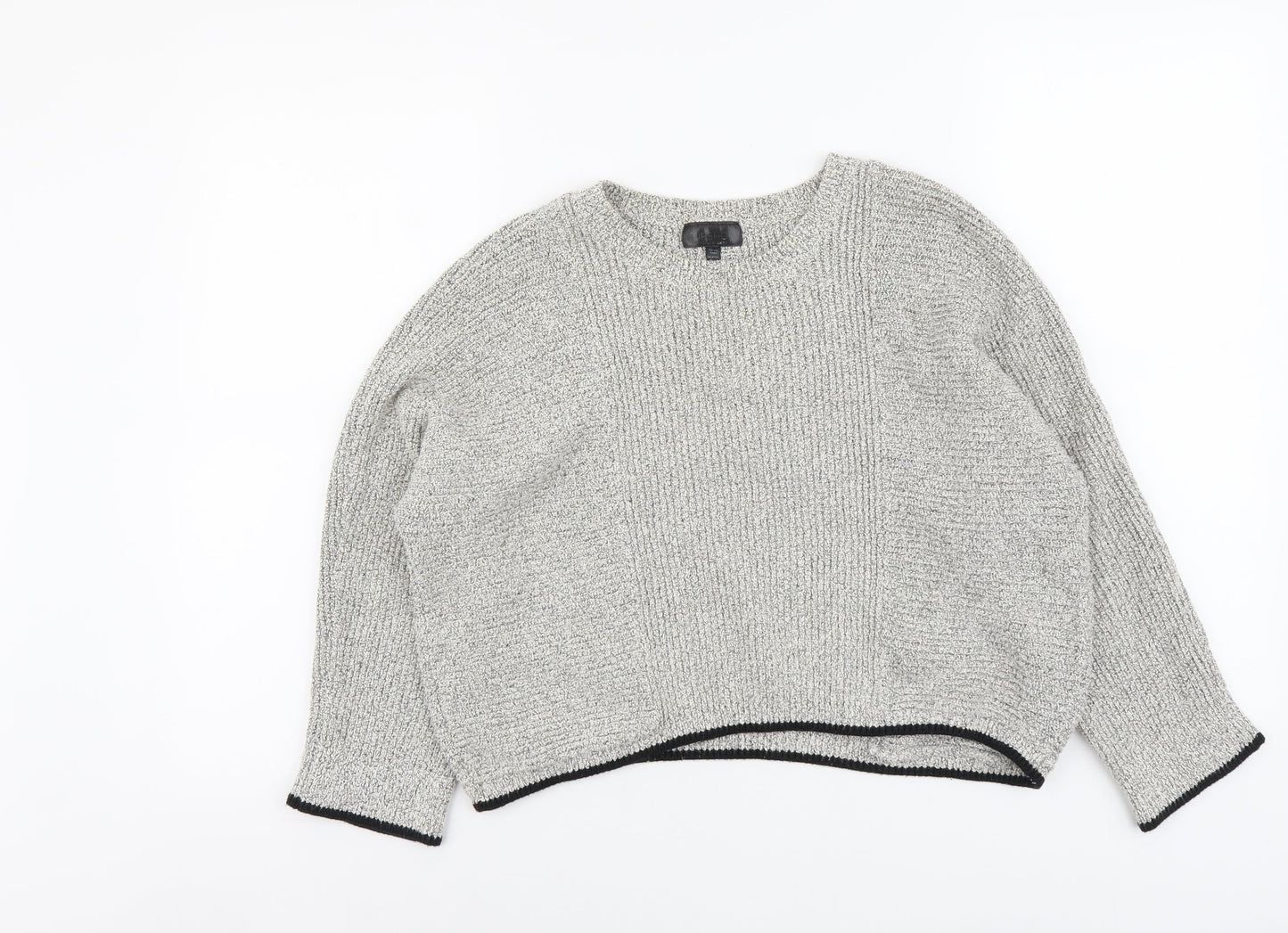 Topshop Womens Grey Round Neck Acrylic Pullover Jumper Size 10