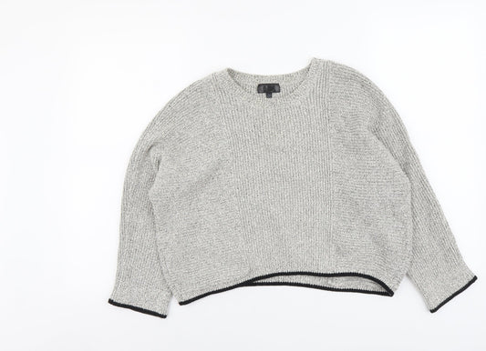 Topshop Womens Grey Round Neck Acrylic Pullover Jumper Size 10