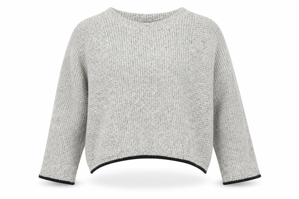 Topshop Womens Grey Round Neck Acrylic Pullover Jumper Size 10