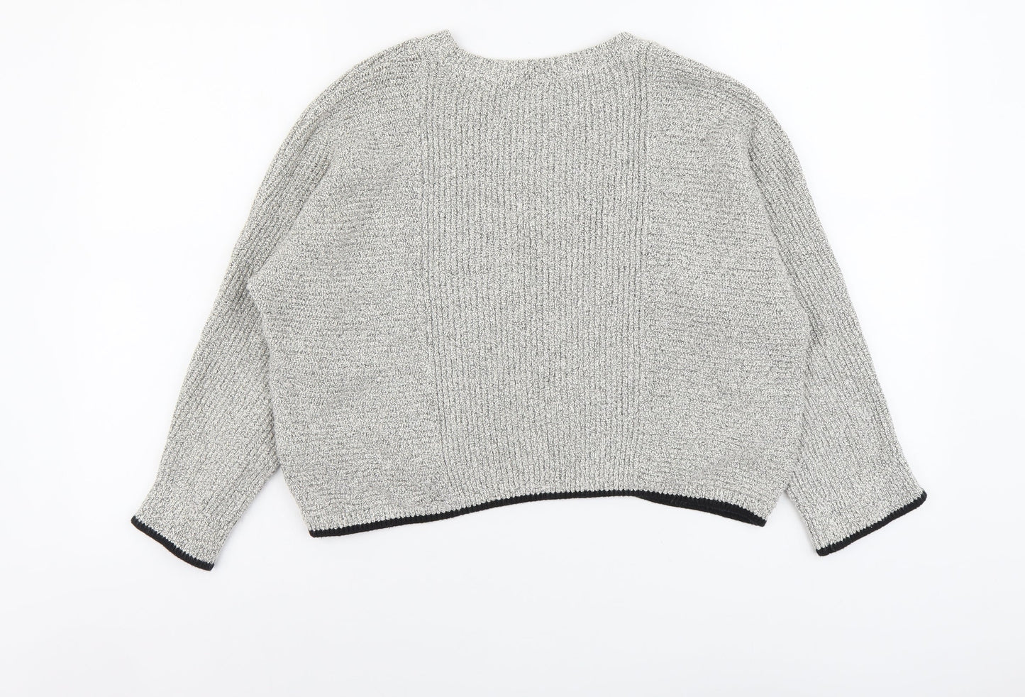 Topshop Womens Grey Round Neck Acrylic Pullover Jumper Size 10