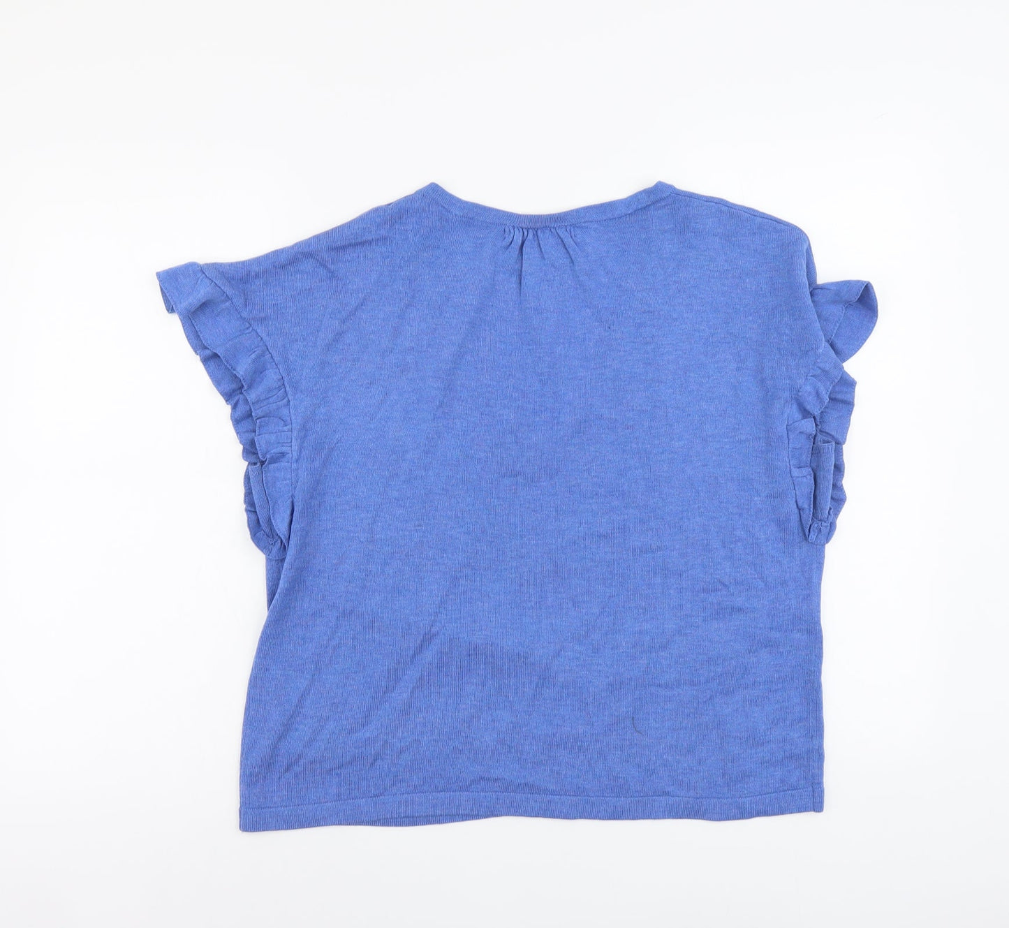 NEXT Womens Blue V-Neck Acrylic Pullover Jumper Size M
