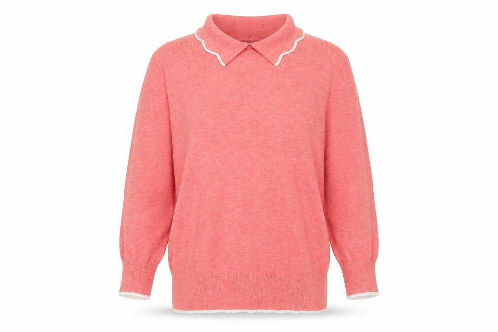 Papaya Womens Orange Collared Viscose Pullover Jumper Size 14