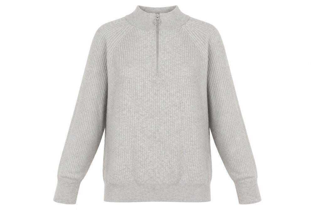 Marks & Spencer Womens Grey High Neck Viscose Pullover Jumper Size M
