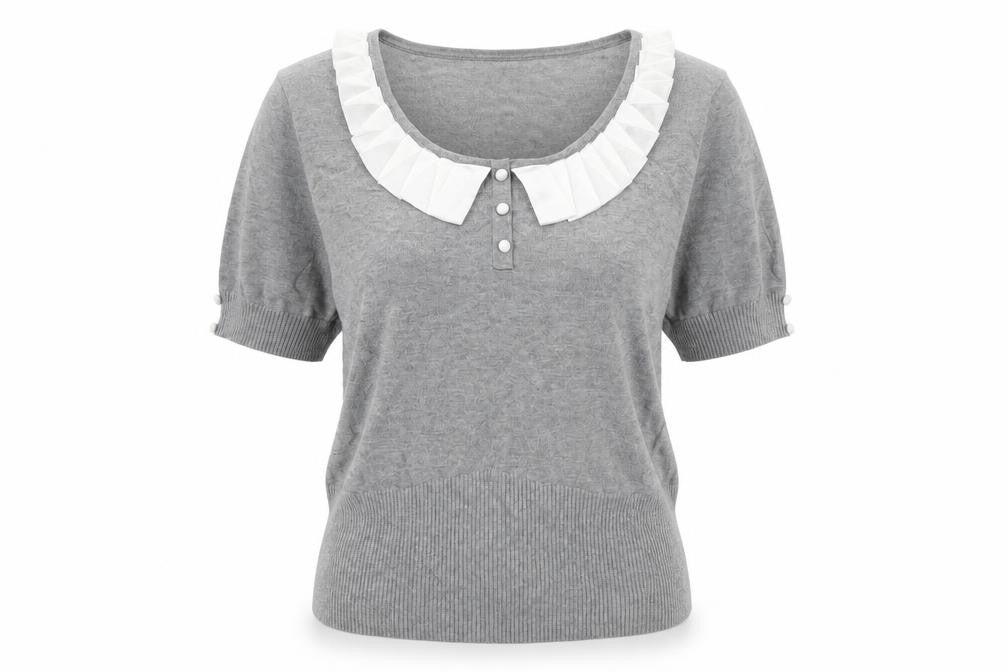 Bonmarché Womens Grey Scoop Neck Viscose Pullover Jumper Size S