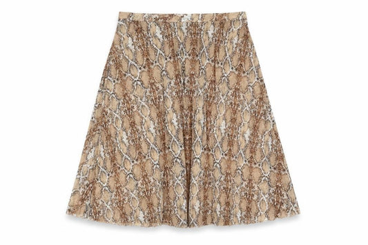 Marks & Spencer Womens Brown Animal Print Polyester Swing Skirt Size 22 - Snakeskin Pattern