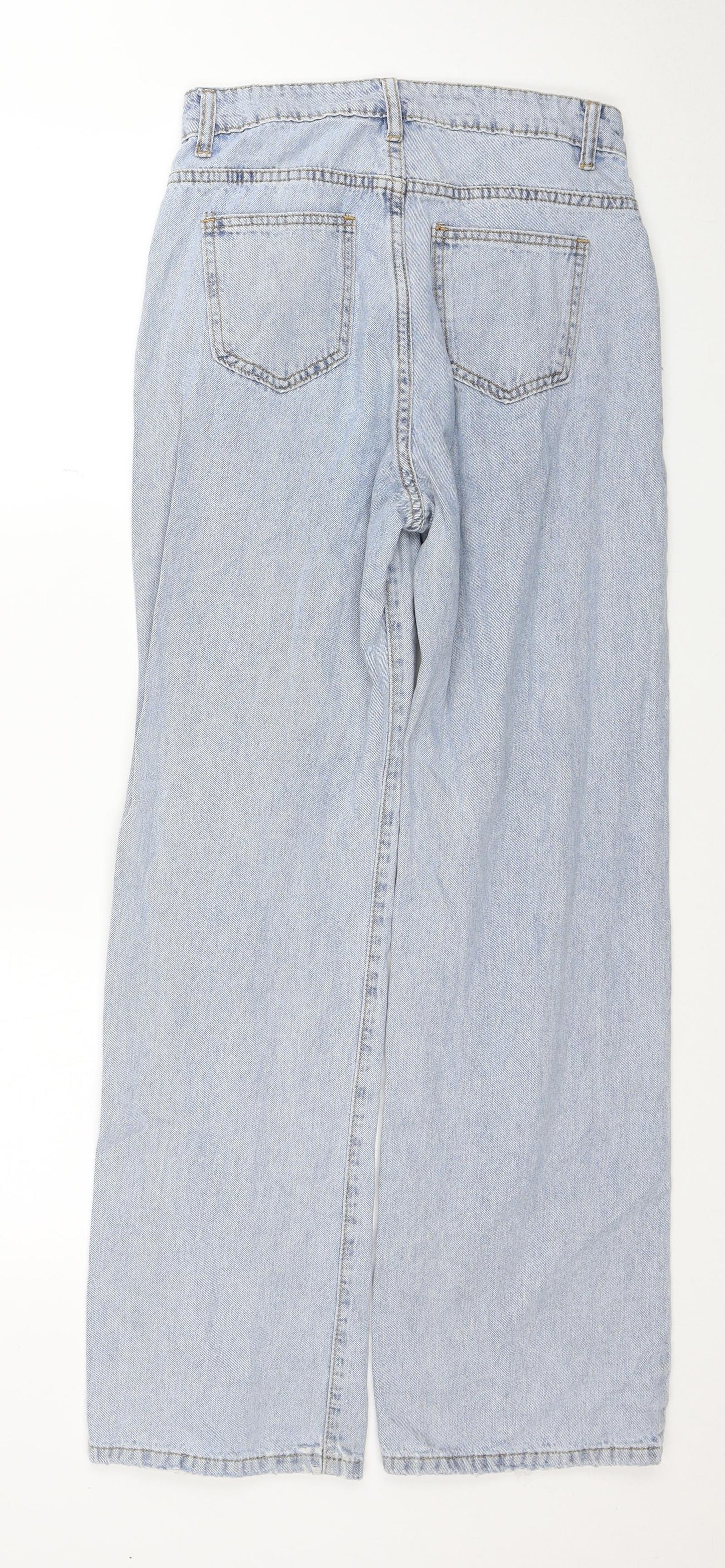 Preworn Womens Blue Cotton Mom Jeans Size 26 in Regular Zip