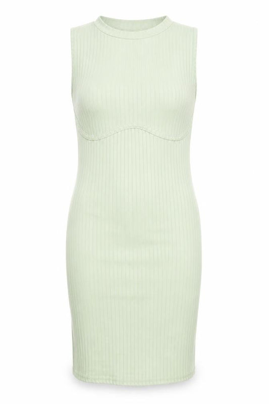 PRETTYLITTLETHING Womens Green Polyester Bodycon Size 8 Roll Neck Pullover - Ribbed