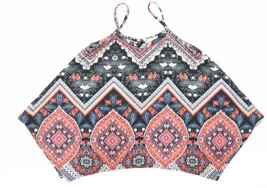 M&Co Girls Multicoloured Geometric Polyester Basic Tank Size 11-12 Years Round Neck Pullover