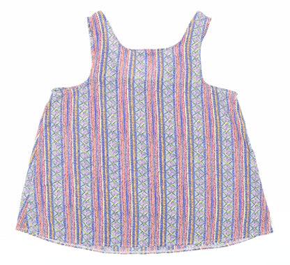 Atmosphere Womens Multicoloured Geometric Polyester Basic Tank Size 12 Round Neck
