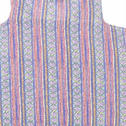 Atmosphere Womens Multicoloured Geometric Polyester Basic Tank Size 12 Round Neck