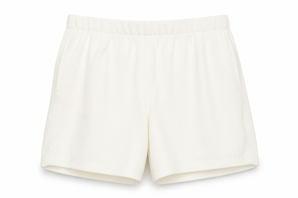 Marks & Spencer Womens Ivory Polyester Sweat Shorts Size 24 Regular Pull On