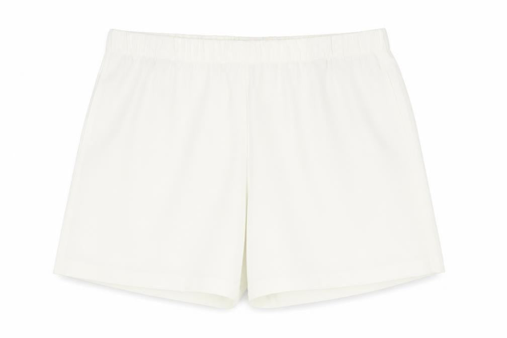 Marks & Spencer Womens Ivory Polyester Sweat Shorts Size 24 Regular Zip