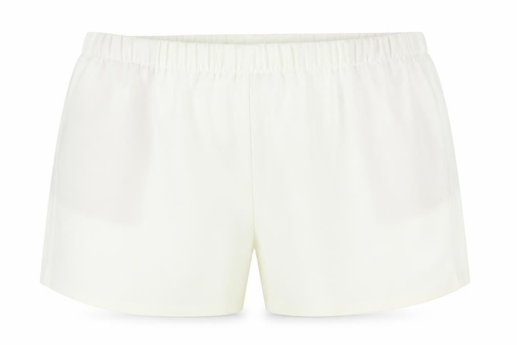 Marks & Spencer Womens Ivory Polyester Sweat Shorts Size 24 Regular Zip