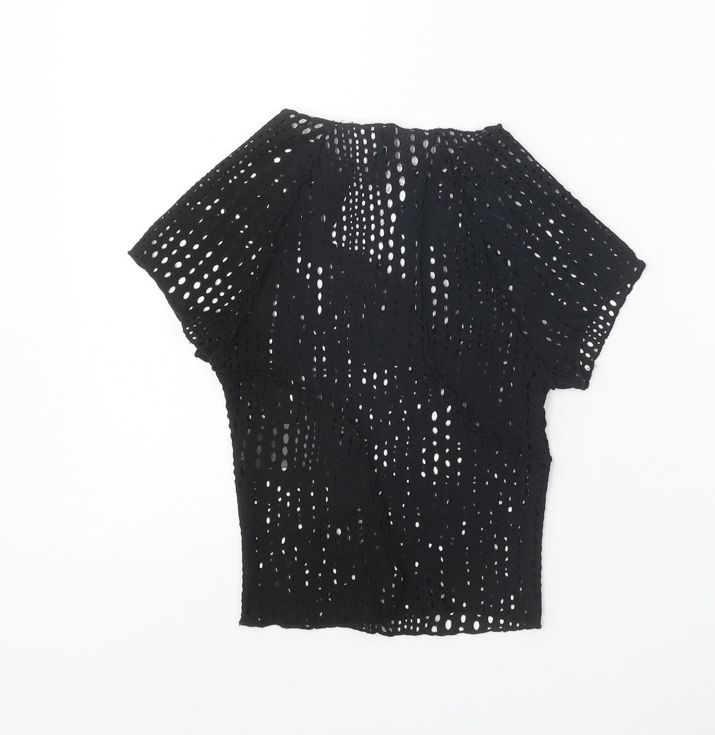 Divided Womens Black Polyester Basic T-Shirt Size 2XS Round Neck