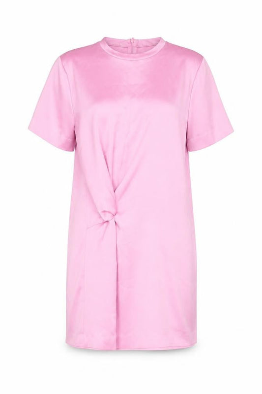 Zara Womens Pink Polyester Shift Size XS Round Neck Zip - Twist Detail