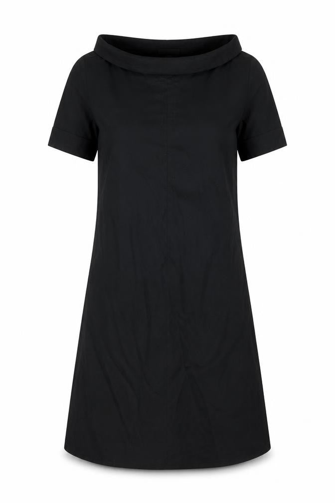 H&M Womens Black Cotton A-Line Size 6 Boat Neck Pullover