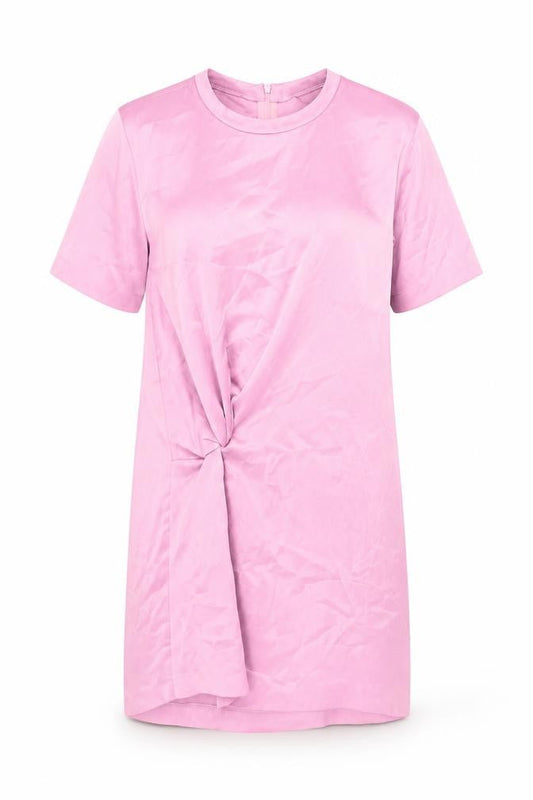 Zara Womens Pink Polyester Sheath Size XS Round Neck Zip - Twist Detail