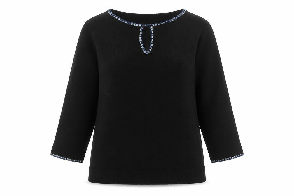 Yessicabb Womens Black Boat Neck Acrylic Pullover Jumper Size 14