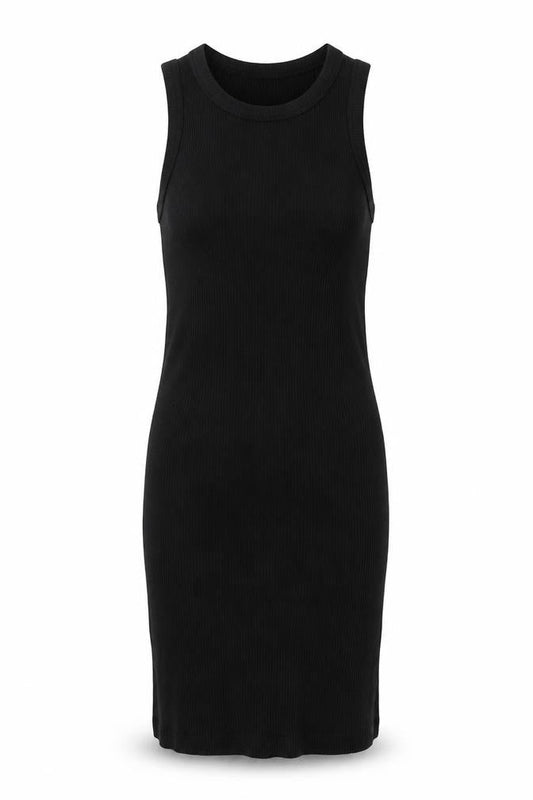 Brave Person Womens Black Cotton Tank Dress Size S Round Neck Pullover - Ribbed