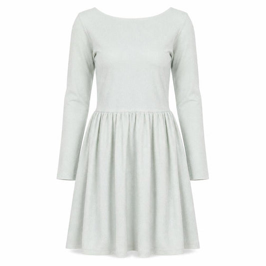 Topshop Womens Green Polyester Skater Dress Size 6 Boat Neck Pullover